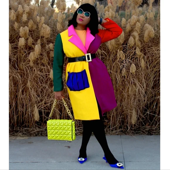 Colorblock Jacket Coat - Picture 2 of 4